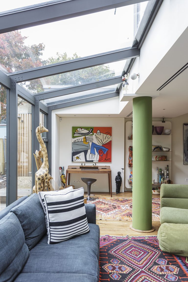 Glazed conservatory and garden room in a Golder's Hill family home